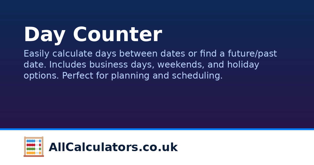 Include/exclude Option Day Counter | AllCalculators.co.uk