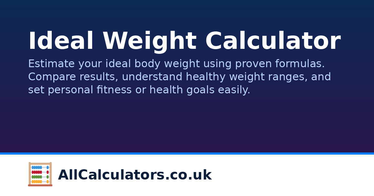 Miller Formula Ideal Weight Calculator | AllCalculators.co.uk