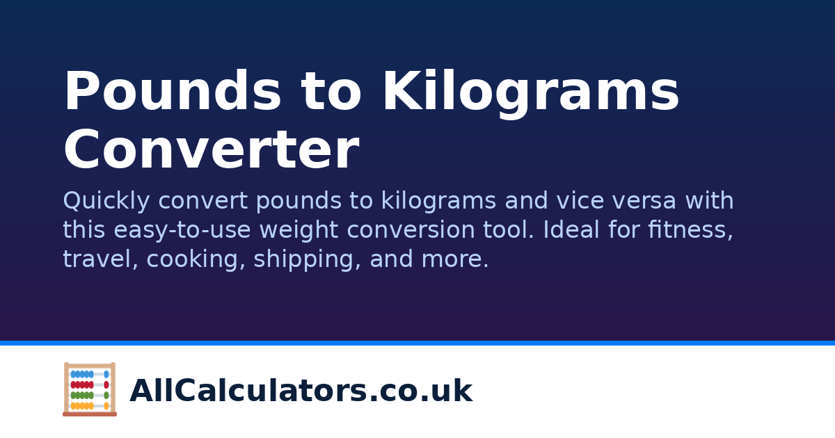 Pounds to Kilograms Converter | AllCalculators.co.uk