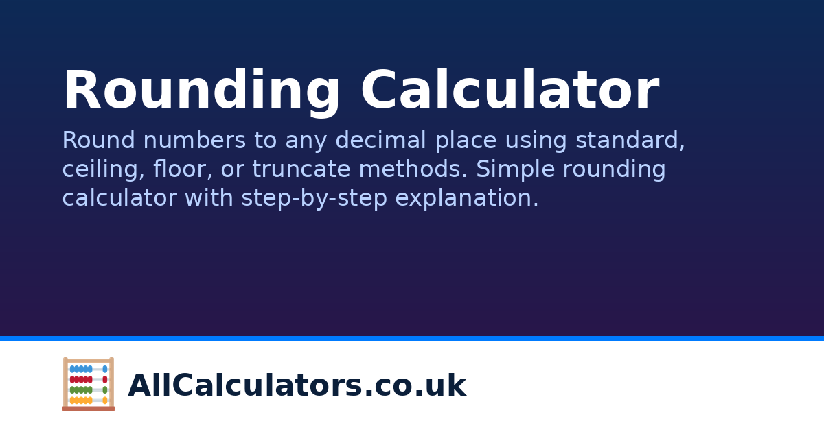 Banking Rounding Method Rounding Calculator | AllCalculators.co.uk
