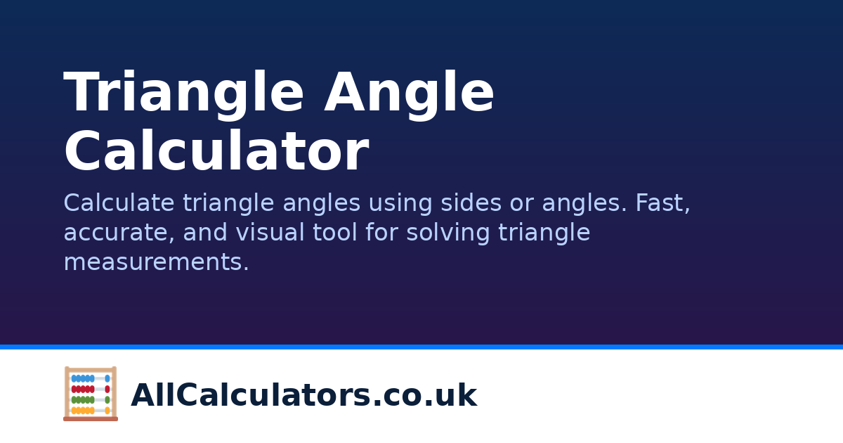 Triangle Angle Calculator | AllCalculators.co.uk